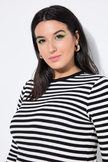 Plus size veliki brojevi Majica dugih rukava na pruge za punije