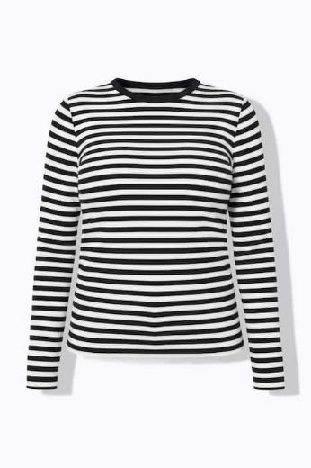 Plus size veliki brojevi Majica dugih rukava na pruge za punije