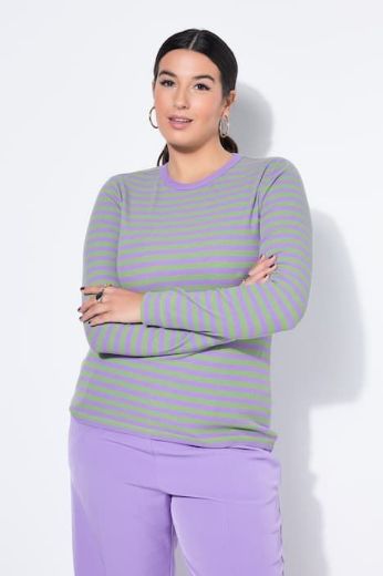 Plus size veliki brojevi Majica dugih rukava na pruge za punije