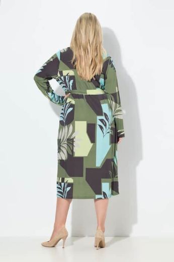 Plus size veliki brojevi Haljina midi dugih rukava za punije