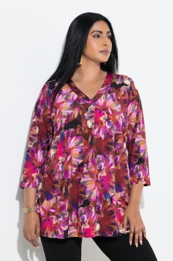 Plus size veliki brojevi Majica 3/4 rukava dužeg A kroja za punije