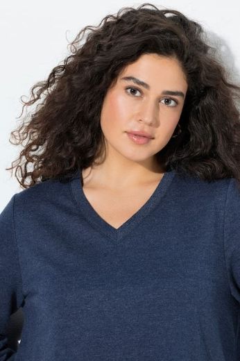 Plus size veliki brojevi Majica dugih rukava V ovratnika za punije