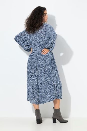 Plus size veliki brojevi Haljina midi dugih rukava za punije