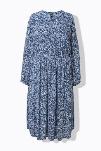 Plus size veliki brojevi Haljina midi dugih rukava za punije