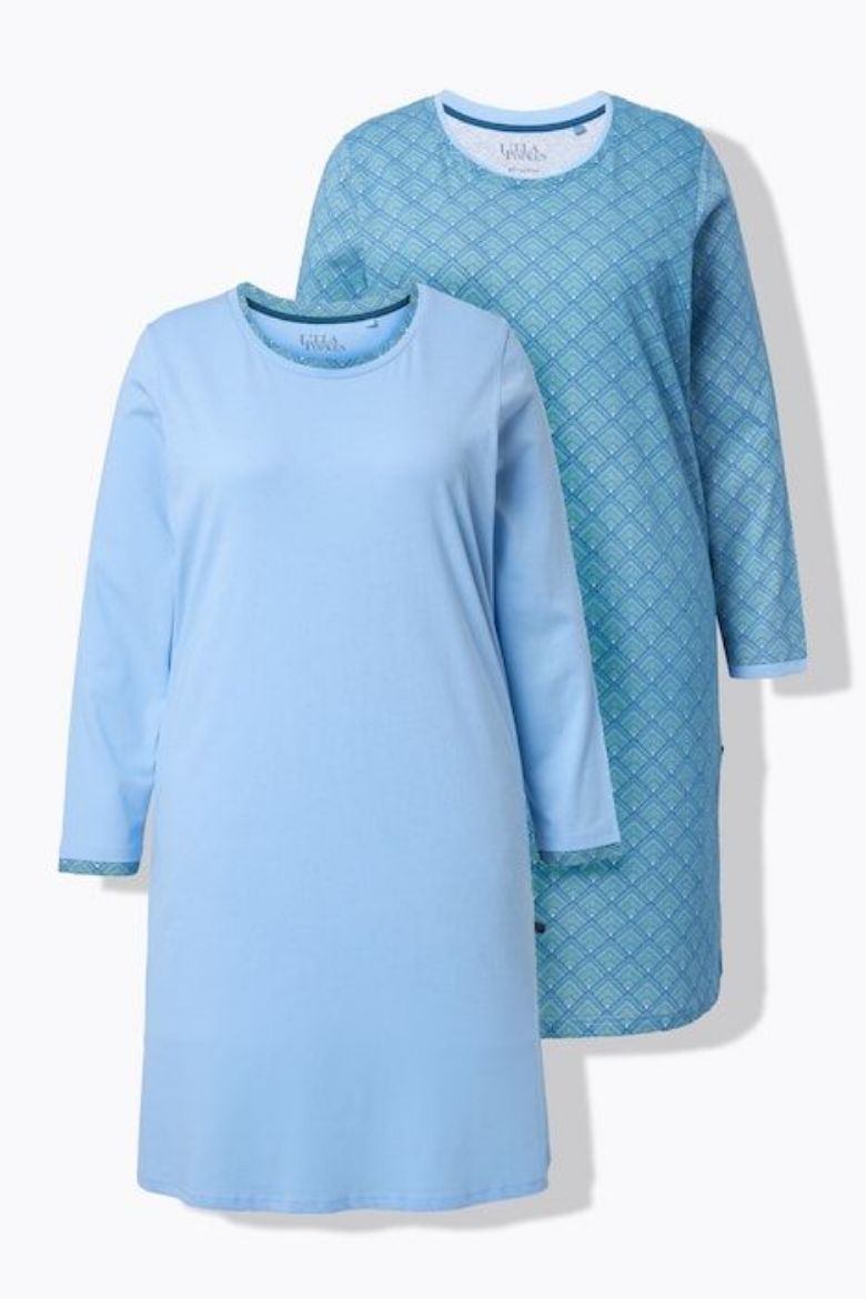 Plus size veliki brojevi Spavaćica dugih rukava 2 komada za punije