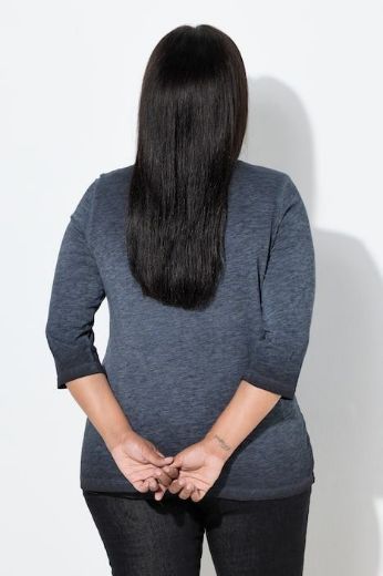 Plus size veliki brojevi Majica 3/4 rukava V ovratnika za punije