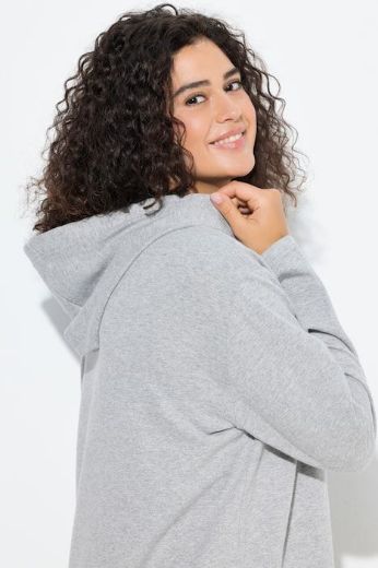 Plus size veliki brojevi Haljina midi dugih rukava s kapuljačom za punije