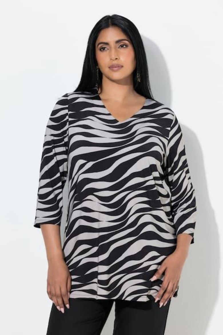 Plus size veliki brojevi Majica 3/4 rukava A kroja za punije