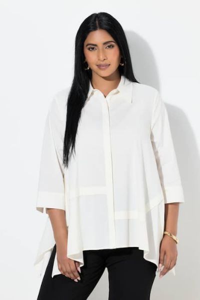 Veliki brojevi Bluza 3/4 rukava šireg kroja moda za punije