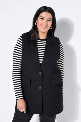 Plus size veliki brojevi Prsluk na kopčanje dužeg kroja za punije