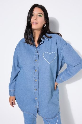 Plus size veliki brojevi Košulja traper šireg kroja za punije