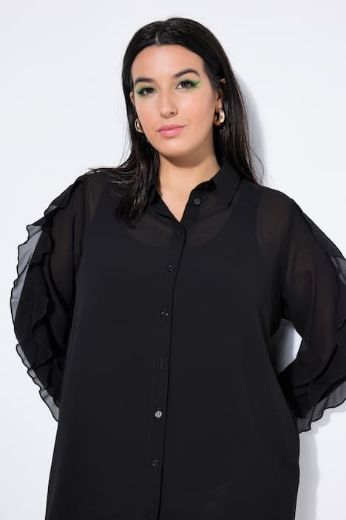 Plus size veliki brojevi Bluza dugih rukava na volane za punije