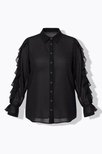 Plus size veliki brojevi Bluza dugih rukava na volane za punije