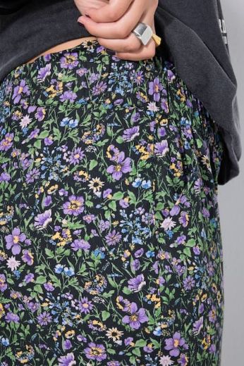 Plus size veliki brojevi Hlače širokih nogavica cvjetnog uzorka za punije