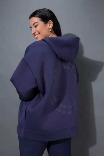 Plus size veliki brojevi Majica dugih rukava s patentnim zatvaračem i kapuljačom za punije