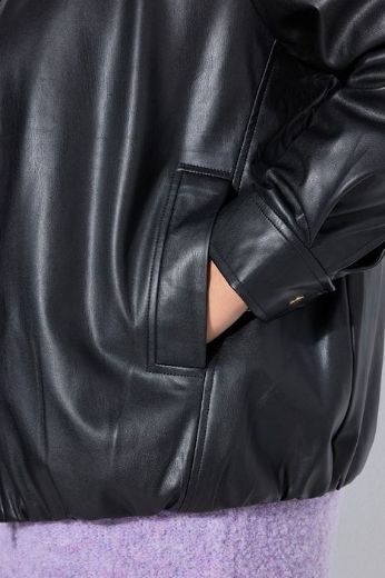 Plus size veliki brojevi Jakna u izgledu kože šireg kroja za punije