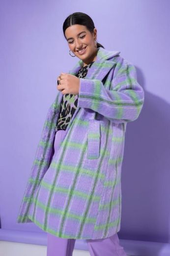 Plus size veliki brojevi Kaput karirani šireg kroja za punije