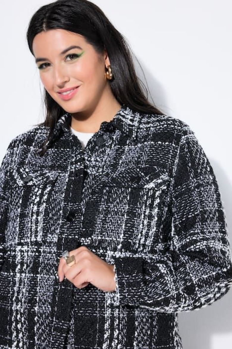 Plus size veliki brojevi Jakna lagana na kopčanje kraćeg kroja za punije