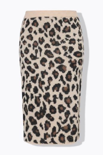 Plus size veliki brojevi Suknja midi s leopard uzorkom za punije