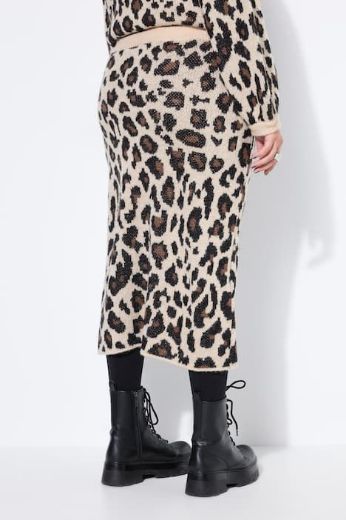 Plus size veliki brojevi Suknja midi s leopard uzorkom za punije