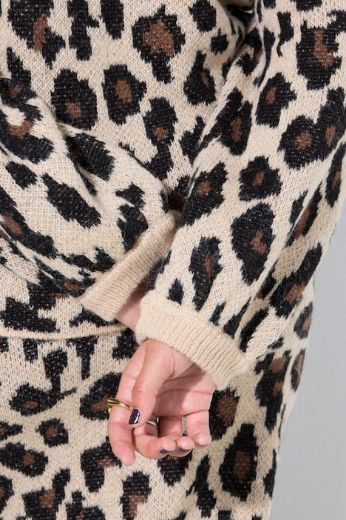 Plus size veliki brojevi Pulover dugih rukava s leopard uzorkom za punije