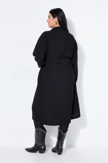 Plus size veliki brojevi Haljina dugih rukava na kopčanje za punije