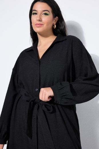 Plus size veliki brojevi Haljina dugih rukava na kopčanje za punije