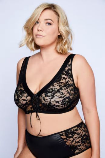 Plus size veliki brojevi Grudnjak bez žice s prozirnom čipkom za punije