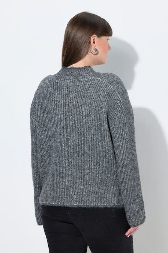 Plus size veliki brojevi Pulover na pruge povišenog ovratnika za punije