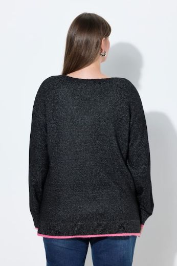 Plus size veliki brojevi Pulover dugih rukava V ovratnika za punije