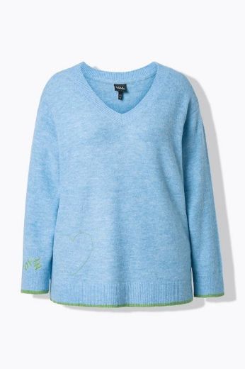 Plus size veliki brojevi Pulover dugih rukava V ovratnika za punije