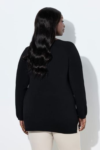 Plus size veliki brojevi Pulover dugih rukava V ovratnika za punije