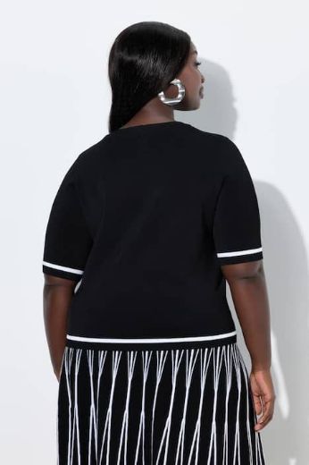 Plus size veliki brojevi Pulover kratkih rukava V ovratnika za punije