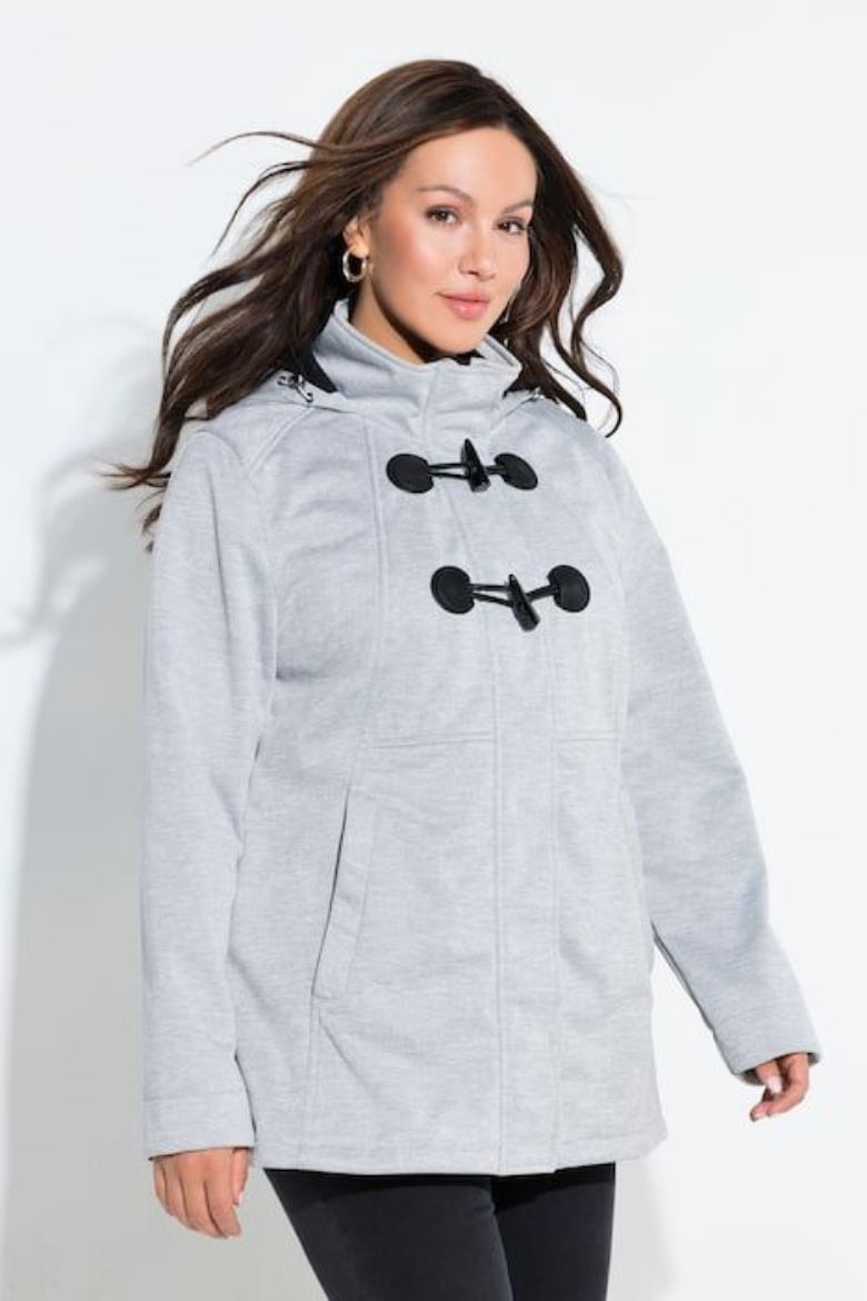 Plus size veliki brojevi Jakna od flisa s odvojivom kapuljačom za punije