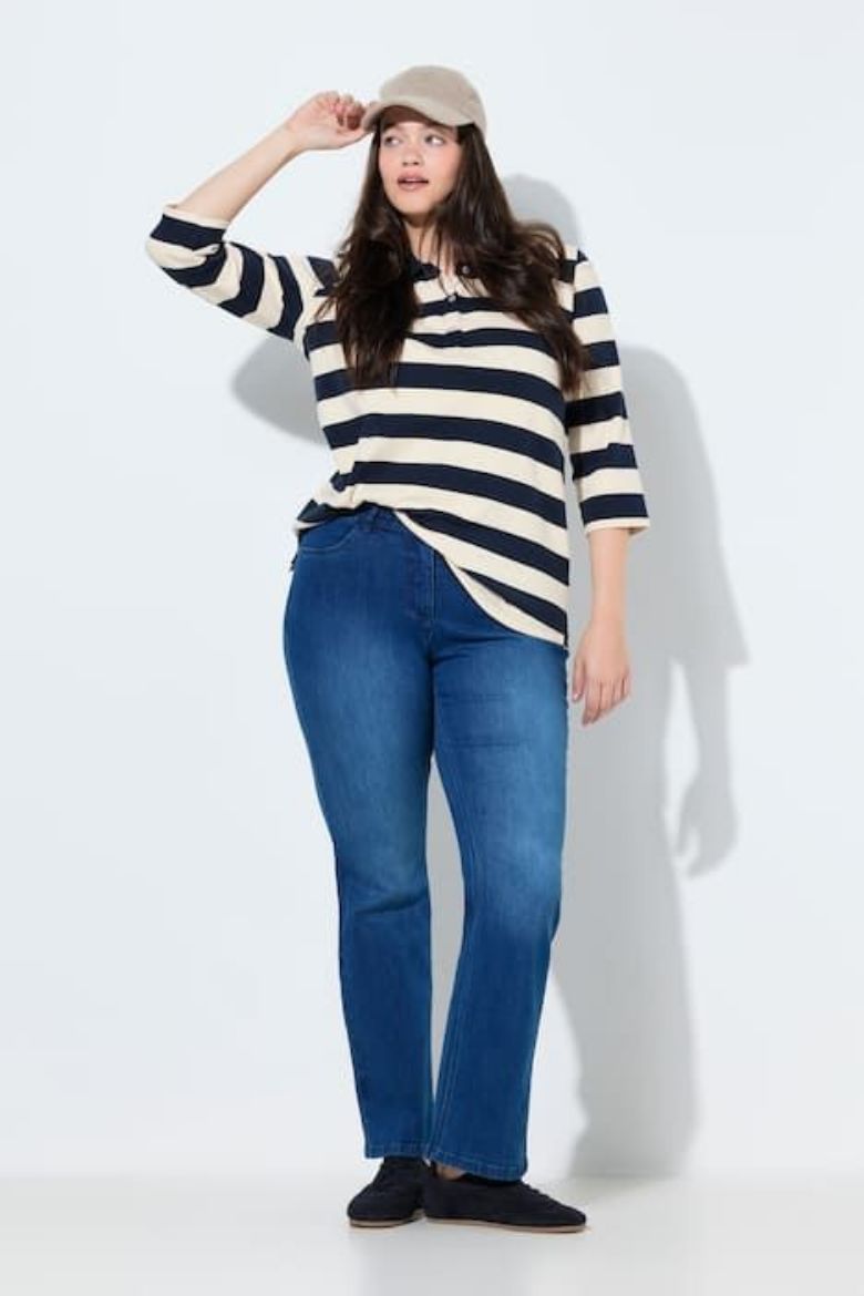 Plus size veliki brojevi Traperice s proširenim nogavicama za punije