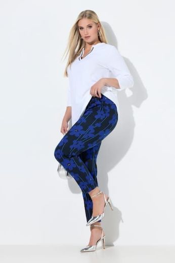 Plus size veliki brojevi Hlače uskih nogavica cvjetnog uzorka za punije