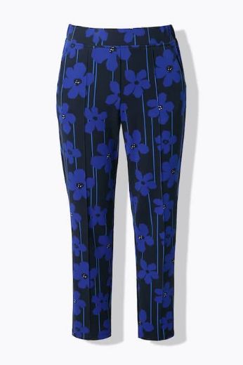 Plus size veliki brojevi Hlače uskih nogavica cvjetnog uzorka za punije