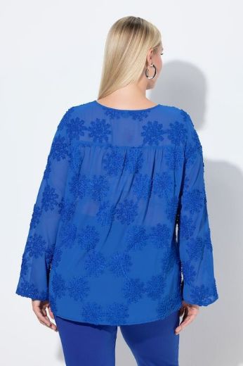 Plus size veliki brojevi Bluza dugih rukava V ovratnika za punije