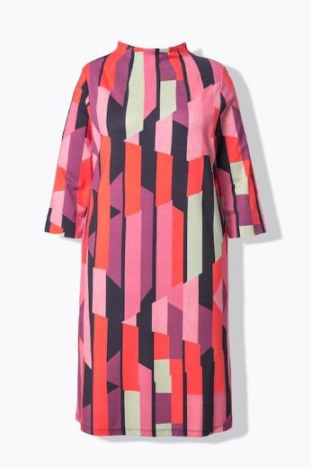 Plus size veliki brojevi Haljina midi 3/4 rukava A kroja za punije