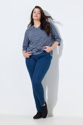 Plus size veliki brojevi Traperice uskih nogavica elastičnog struka za punije