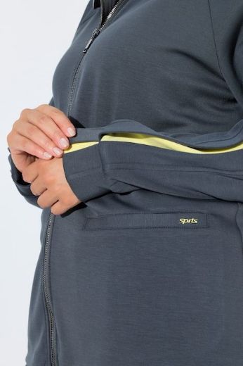 Plus size veliki brojevi Trenirka gornji dio s patentnim zatvaračem za punije