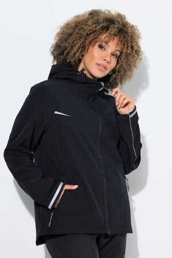 Plus size veliki brojevi Jakna s patentnim zatvaračem i kapuljačom za punije