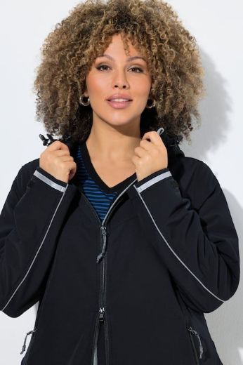 Plus size veliki brojevi Jakna s patentnim zatvaračem i kapuljačom za punije