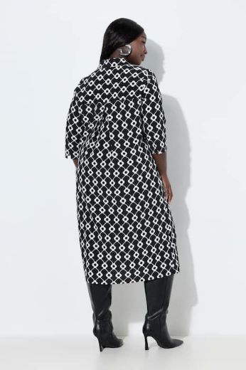 Plus size veliki brojevi Haljina midi 3/4 rukava A kroja za punije