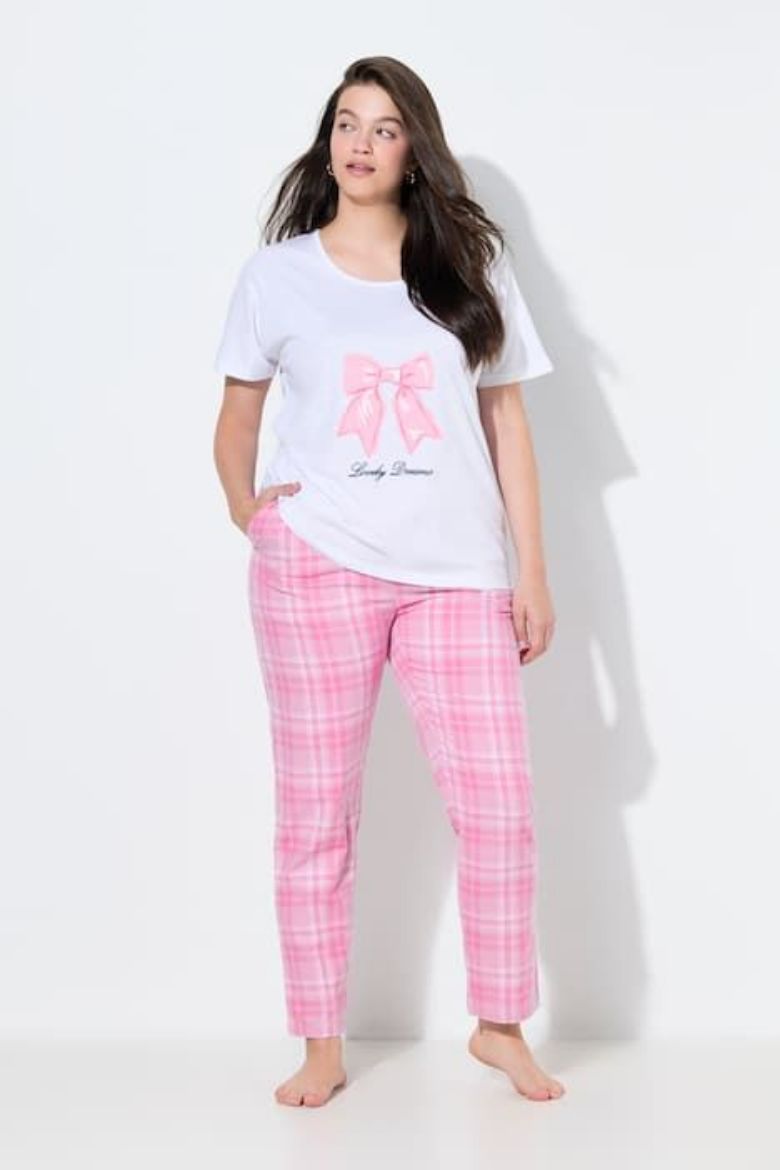 Plus size veliki brojevi Pidžama dugih kariranih nogavica za punije