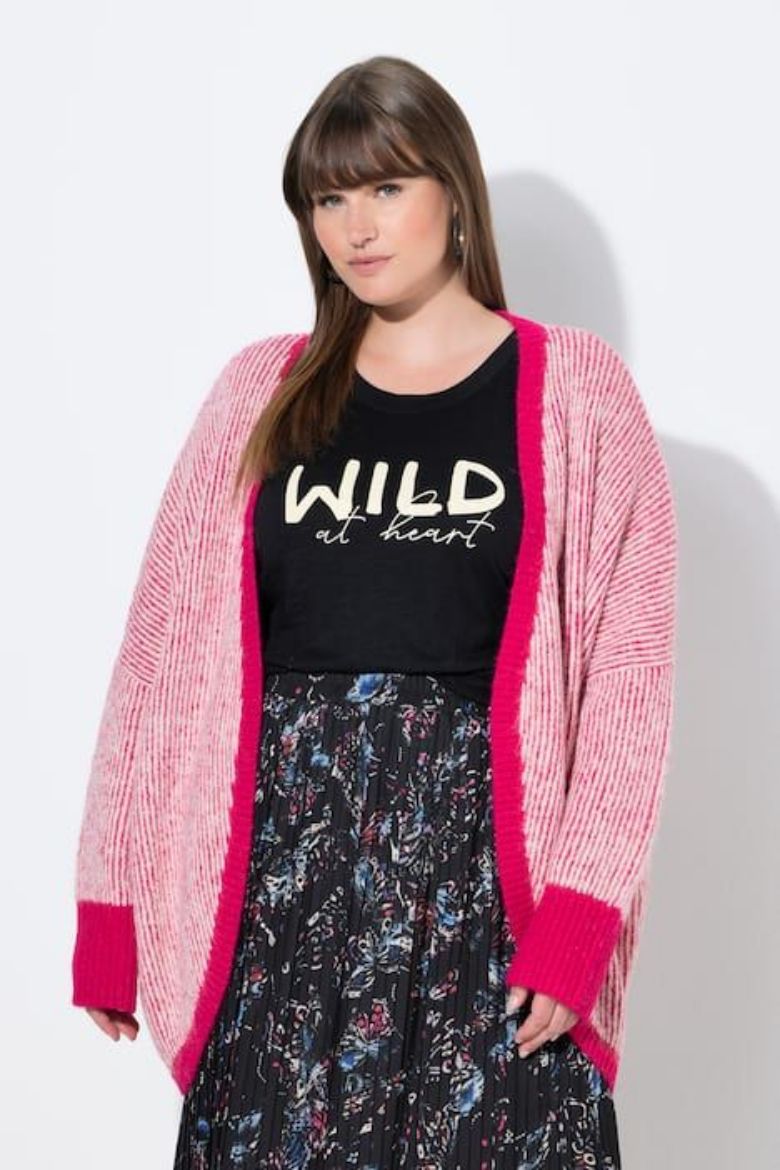 Plus size veliki brojevi Kardigan dugih rukava otvorenog kroja za punije