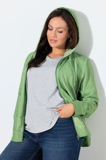 Plus size veliki brojevi Majica dugih rukava s patentnim zatvaračem i kapuljačom za punije