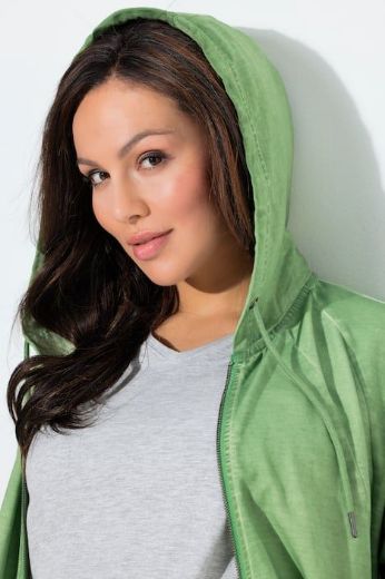 Plus size veliki brojevi Majica dugih rukava s patentnim zatvaračem i kapuljačom za punije