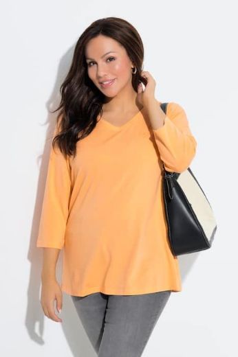 Plus size veliki brojevi Majica 3/4 rukava V ovratnika za punije