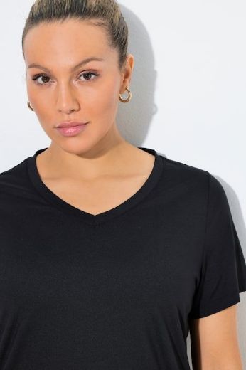 Plus size veliki brojevi Majica kratkih rukava V ovratnika za punije